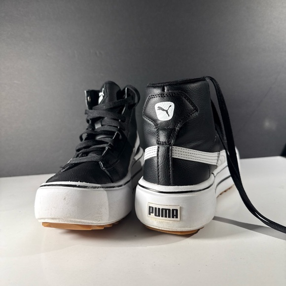 PUMA Black and White High-Top Sneakers Women’s Size 7 Athletic Shoes - Picture 3 of 14